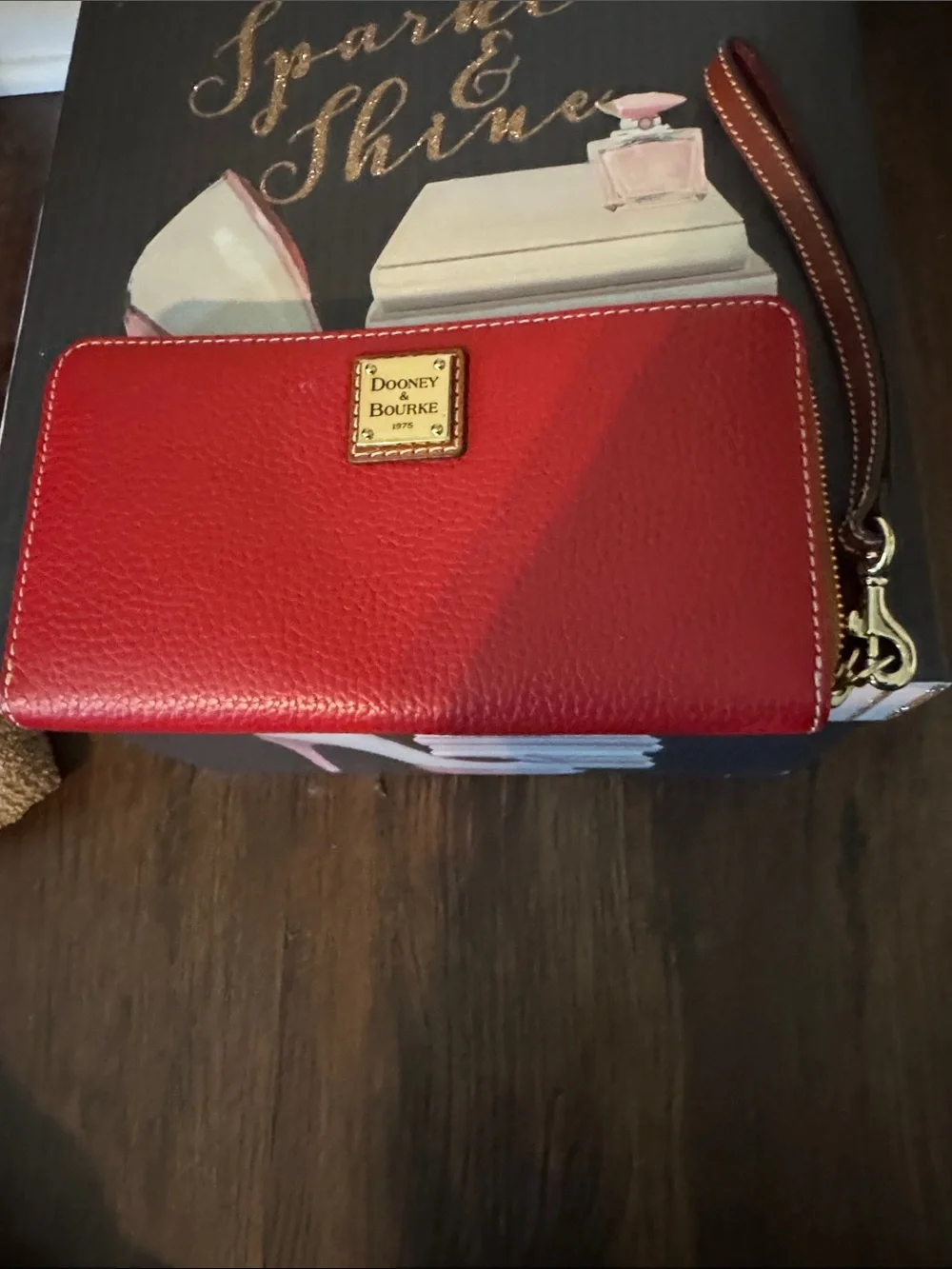 Dooney & Bourke Red Zip Around Wristlet Wallet